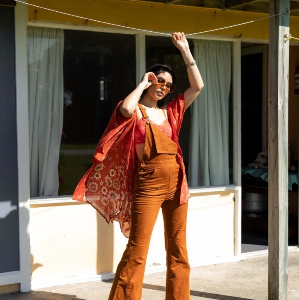 Age of Aquarius Cord Overall Tan - Picture 8 of 13